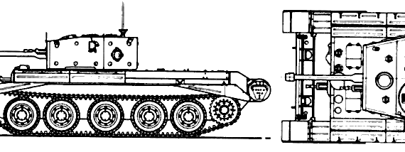 Танк A27L Cromwell - чертежи, габариты, рисунки