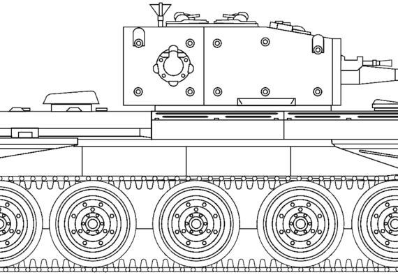 Танк A27M Cromwell - чертежи, габариты, рисунки