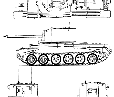 Танк A30 Challenger Mk.I - чертежи, габариты, рисунки