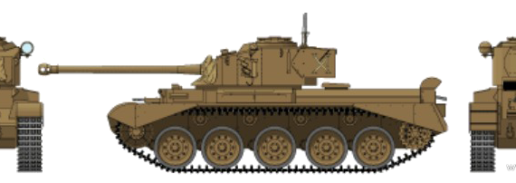 Tank A34 Comet Mk.IB - drawings, dimensions, figures