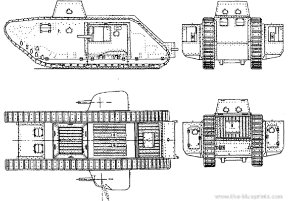Tank A7VU - drawings, dimensions, figures