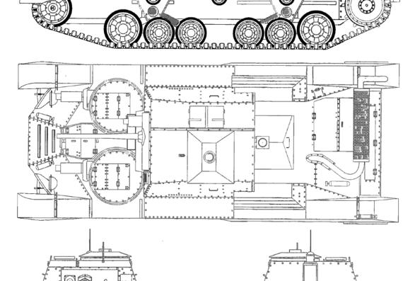 Tank A9 Cruiser Tank Mk.I - drawings, dimensions, pictures