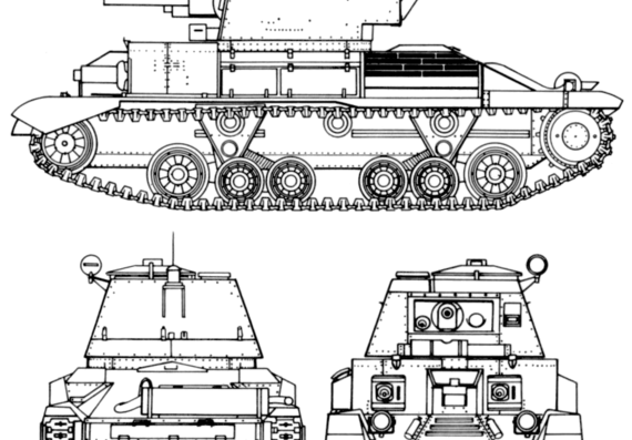 Танк A9 Cruiser Tank Mk.ICS - чертежи, габариты, рисунки