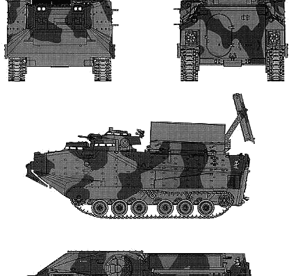 Tank AAV7A-1 MICLIC - drawings, dimensions, figures