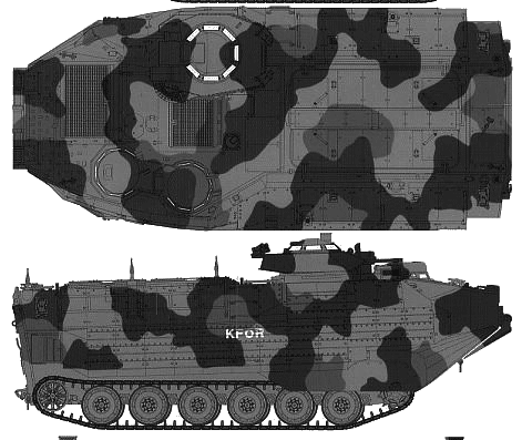 Tank AAVP-7A1 - drawings, dimensions, figures