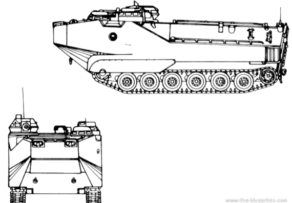 Танк AAVP7A1 - чертежи, габариты, рисунки