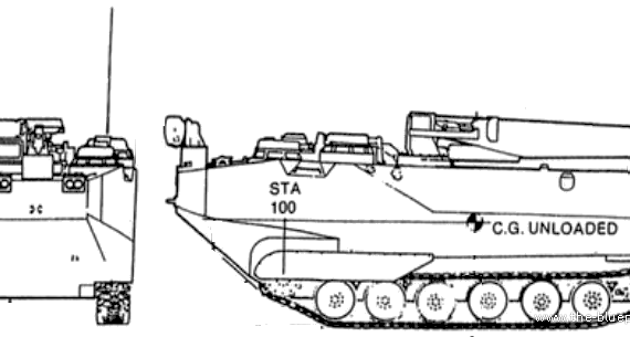 Танк AAVP7A1 ARV - чертежи, габариты, рисунки