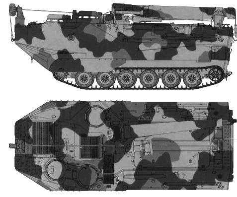 Танк AAVR-7A1 - чертежи, габариты, рисунки