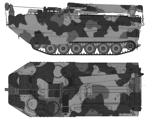 Танк AAVR-7A1 Recovery - чертежи, габариты, рисунки
