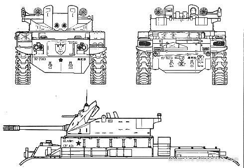 Танк AA Gun M42 Duster - чертежи, габариты, рисунки