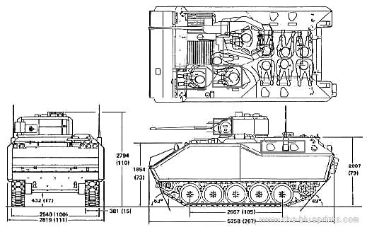 Tank AIFV - drawings, dimensions, figures