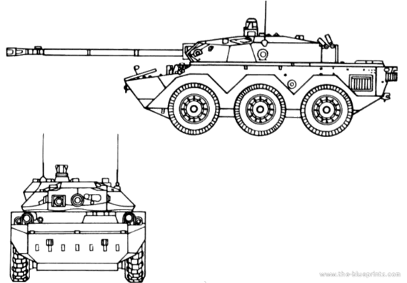 Танк AMX-10RC ARV - чертежи, габариты, рисунки