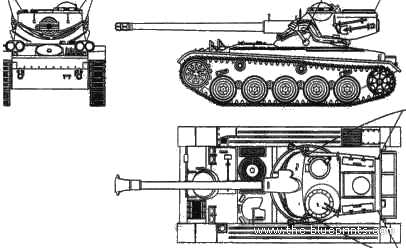 Танк AMX-13 - чертежи, габариты, рисунки