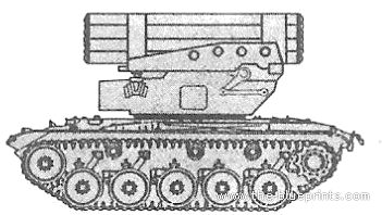 Танк AMX-13 MLRS - чертежи, габариты, рисунки