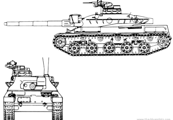 Танк AMX-30 MBT - чертежи, габариты, рисунки