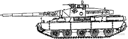 Танк AMX-32 - чертежи, габариты, рисунки