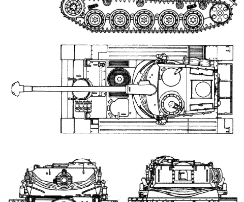 Танк AMX 13-75 - чертежи, габариты, рисунки