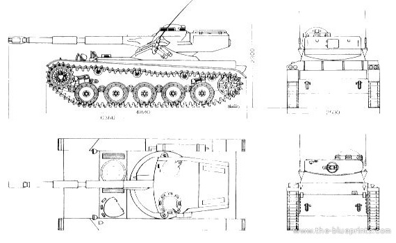 Танк AMX 13 - чертежи, габариты, рисунки