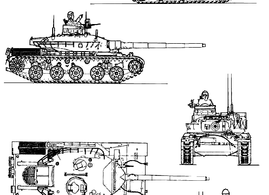 Танк AMX 30105 - чертежи, габариты, рисунки