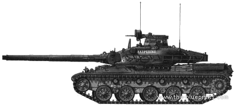 Танк AMX 30B2 - чертежи, габариты, рисунки