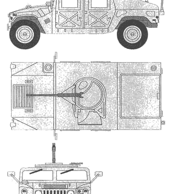 Tank AM General HMMWV M1025 - drawings, dimensions, figures
