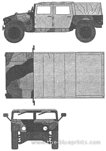 Танк AM General HMMWV M1038 - чертежи, габариты, рисунки