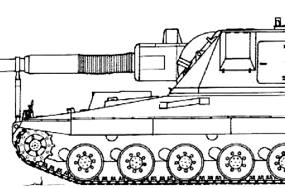 Tank AS-90 -T-72 SPG - drawings, dimensions, figures