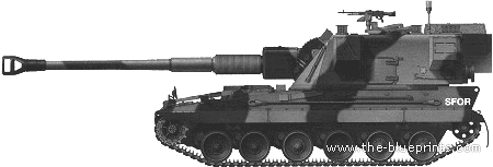 Танк AS-90 155mm SPG (GB) - чертежи, габариты, рисунки