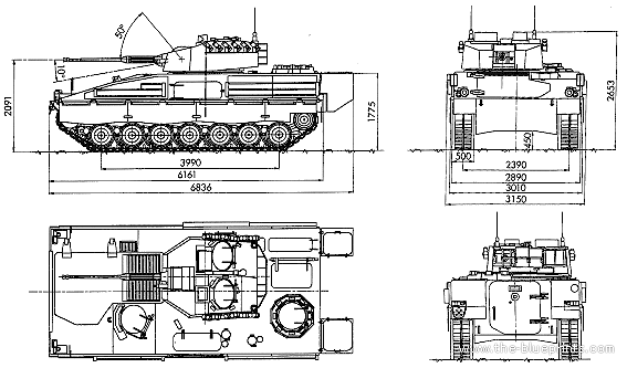 ASCOD Pizarro-Ulan tank - drawings, dimensions, figures