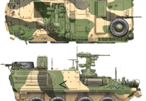 Tank ASLAV-PC Phase 3 - drawings, dimensions, figures