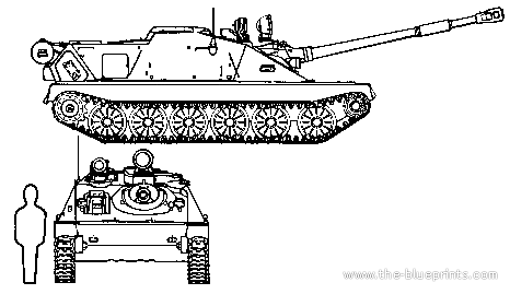 Танк ASU-85 (USSR) - чертежи, габариты, рисунки