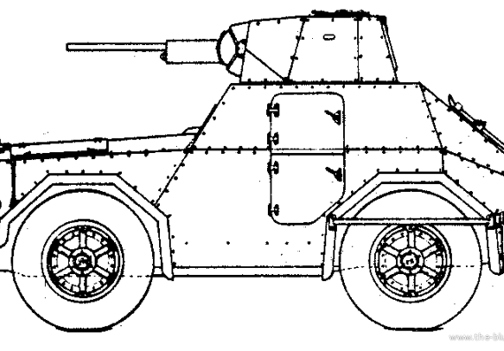 Танк AS 43 Armoured Car - чертежи, габариты, рисунки