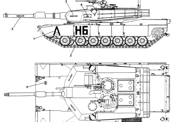 Танк Abrams - чертежи, габариты, рисунки