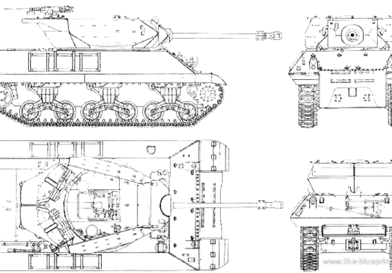 Achilles 17pdr SPG tank - drawings, dimensions, figures