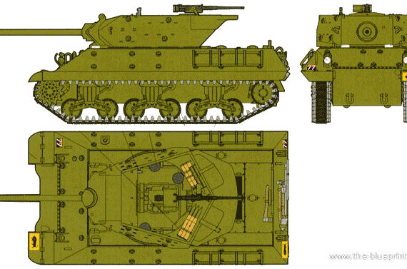 Танк Achilles IIC 76.2mm Tank Destroyer - чертежи, габариты, рисунки
