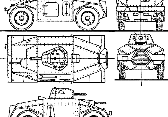 Alvis-Straussler AC3Da tank - drawings, dimensions, figures