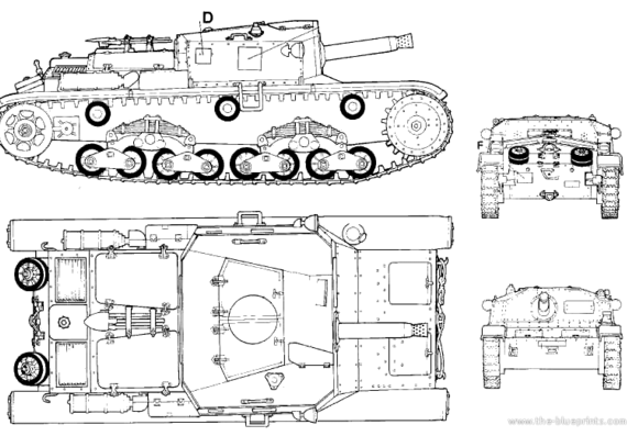 Танк Ansaldo DA75-18 M40 - чертежи, габариты, рисунки