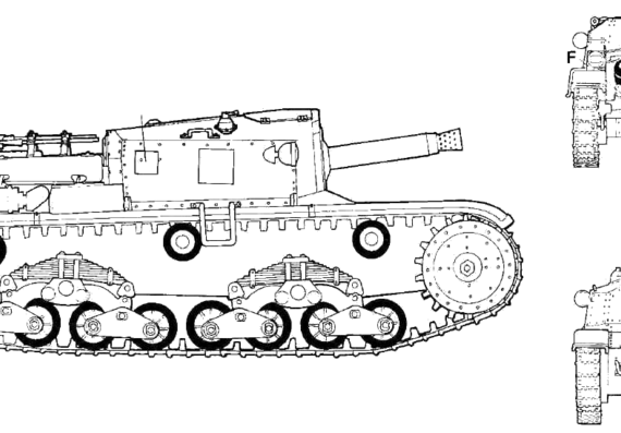 Танк Ansaldo DA75-18 M41 - чертежи, габариты, рисунки