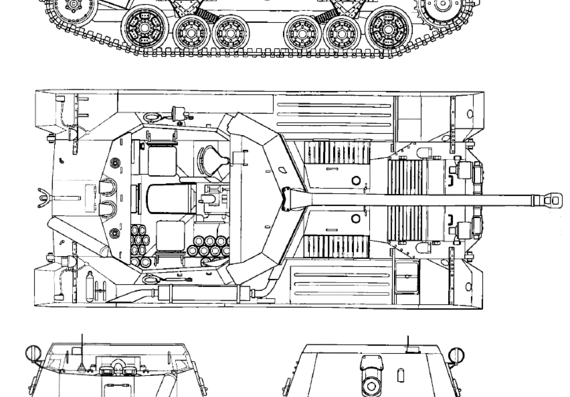 Tank Archer 17pdr SPG - drawings, dimensions, figures