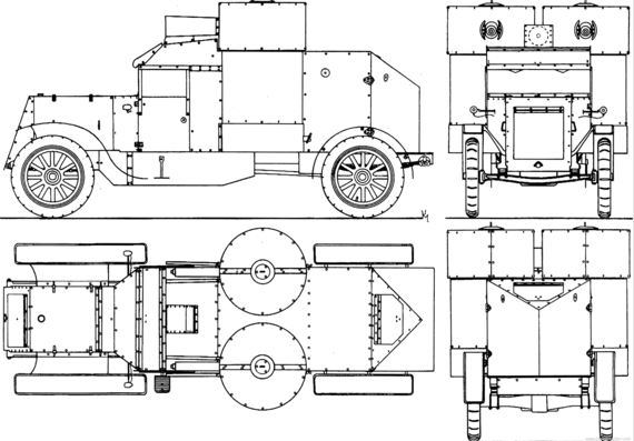 Танк Austin 2-BK - чертежи, габариты, рисунки