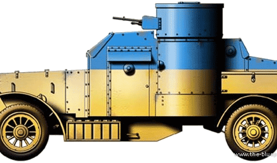 Tank Austin Armoured Car (1915) - drawings, dimensions, pictures