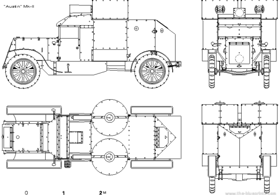 Танк Austing Mark II - чертежи, габариты, рисунки