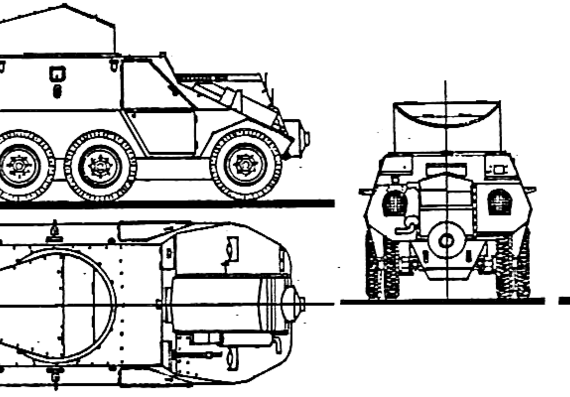 Танк Austro Daimler ADGZ 8x8 (1937) - чертежи, габариты, рисунки