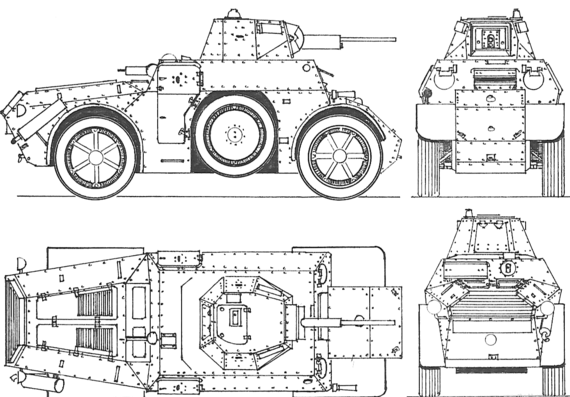 Autoblinda 41 tank - drawings, dimensions, figures