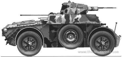 Autoblinda tank AB.41 - drawings, dimensions, figures