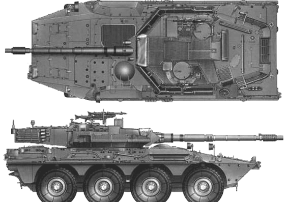 Tank B1 Centauro 1 - drawings, dimensions, figures