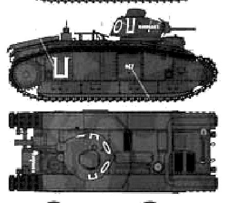 Tank B1bis - drawings, dimensions, figures