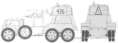Tank BA-10 - drawings, dimensions, figures
