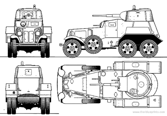 Tank BA-10M M1939 - drawings, dimensions, figures | Download drawings ...