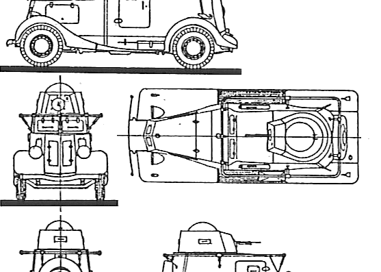 Tank BA-20A - drawings, dimensions, figures